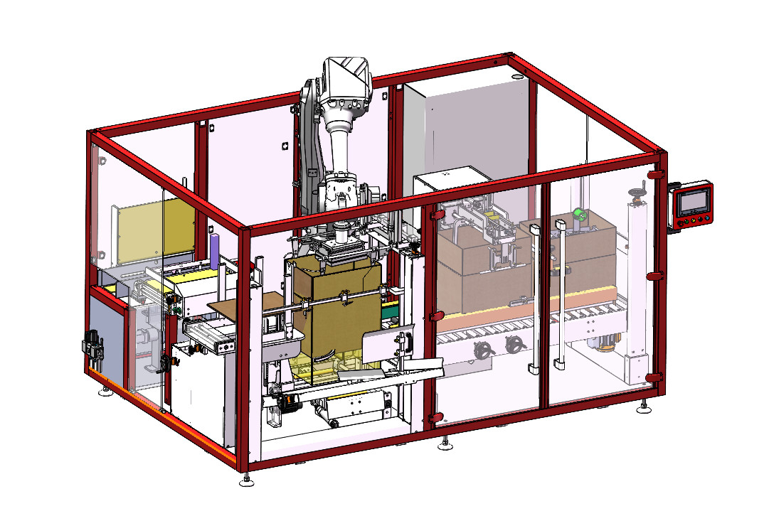 10cases/Min Robotic Top Load Case Packing Machine Automatic Compact